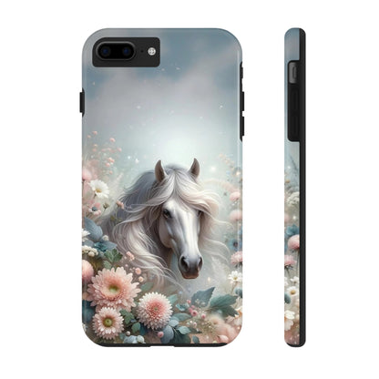 Beautiful Horse and Floral print Design Tough Phone Case compatible with a large variety of iPhone models, Gift, Phone Case