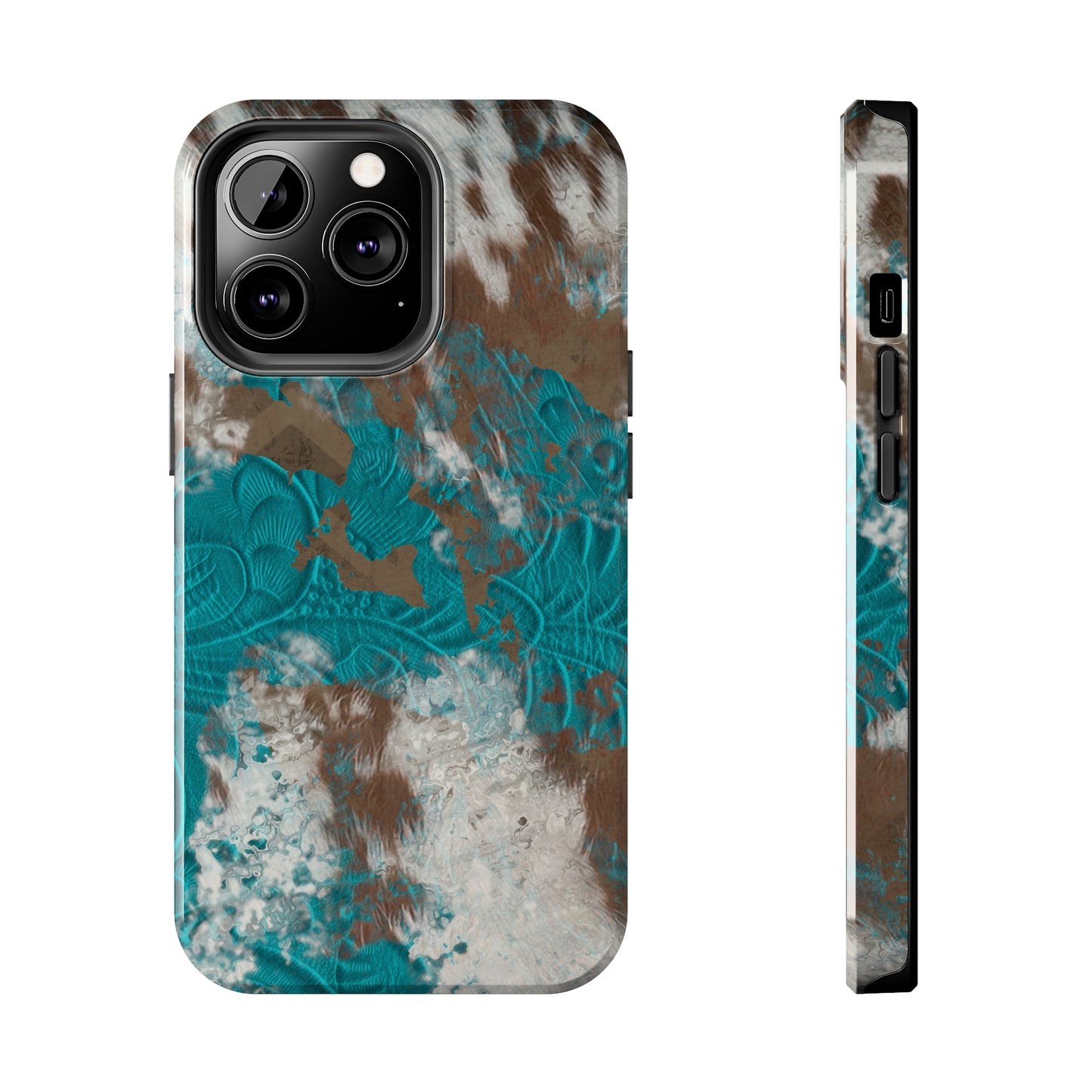 Western Cow Print Design  Phone Case- Lightweight, Impact Resistant Cover for iPhone 6, 6s, 12, 13, 14, 15