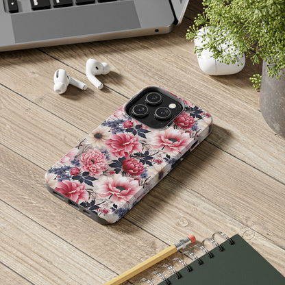 Elegant Blooms Digital print Design Tough Phone Case compatible with a large variety of iPhone models, Gift, Phone Case