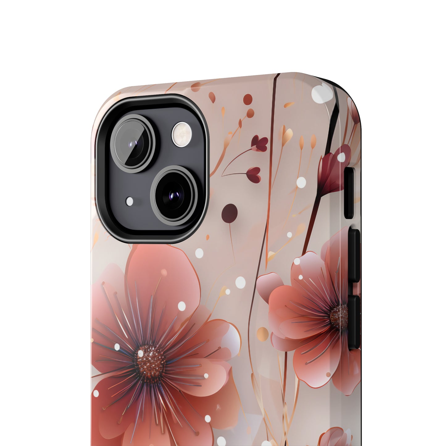 Pretty Mauve Flowers Pattern Design Tough Phone Case compatible with a large variety of iPhone models, Gift, Phone Case