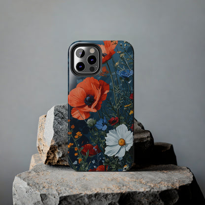 Wildflowers Vibrant Tones Digital print Design Tough Phone Case compatible with a large variety of iPhone models, Gift, Phone Case