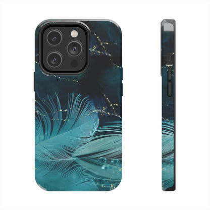 Dreamy Blue Feather design Tough Phone Case compatible with a large variety of iPhone models, Gift, Phone