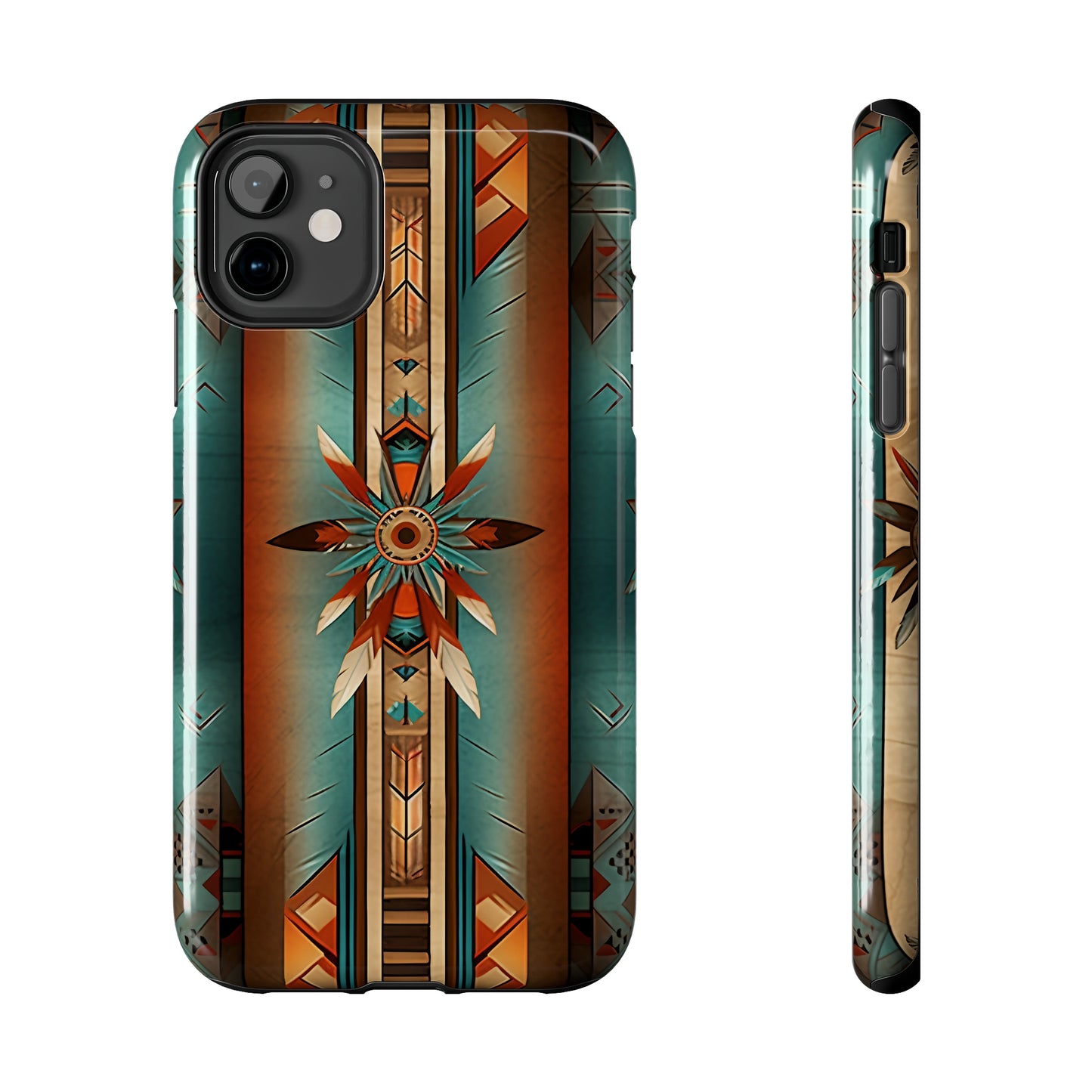 Beautiful Blue Native American Pattern Design Tough Phone Case compatible with a large variety of iPhone models, Gift, Phone Case