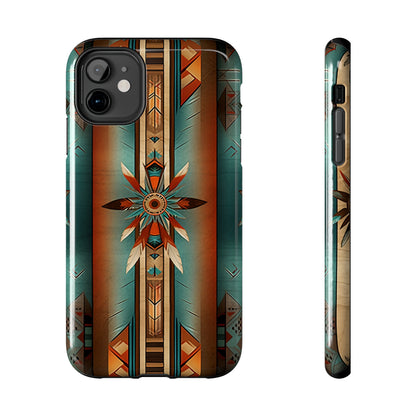 Beautiful Blue Native American Pattern Design Tough Phone Case compatible with a large variety of iPhone models, Gift, Phone Case