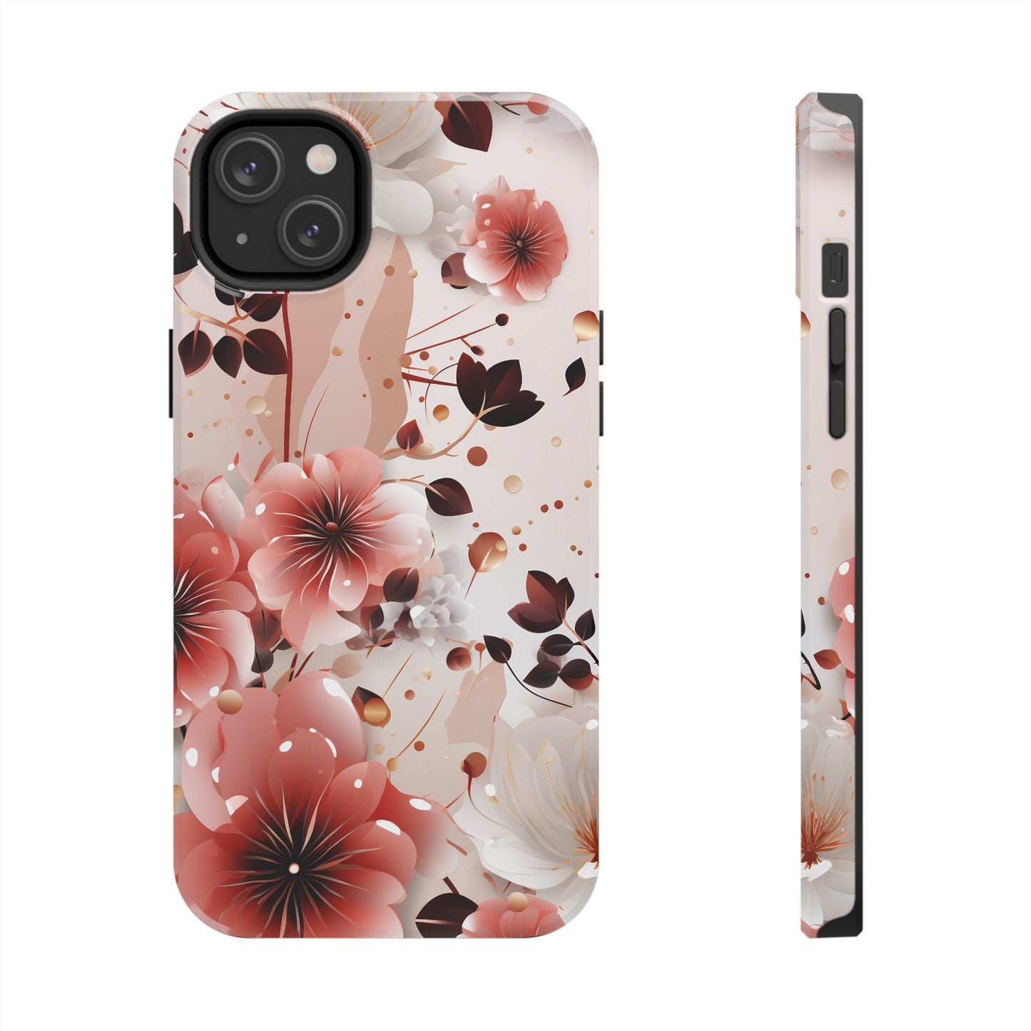 Pretty Pink & White Flowers Pattern Design Tough Phone Case compatible with a large variety of iPhone models, Gift, Phone Case