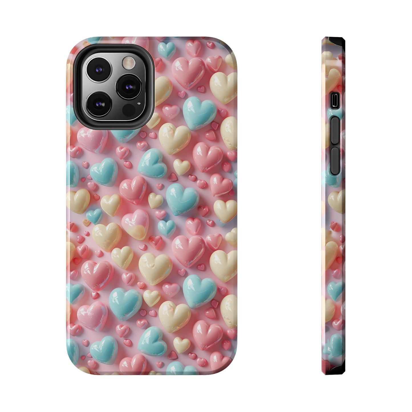 Valentine's Candy Hearts Pattern Design Tough Phone Case compatible with a large variety of iPhone models, Gift, Phone Case