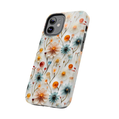 3D Glass Flower Pattern Design Tough Phone Case compatible with a large variety of iPhone models, Phone Case, Birthday Gift