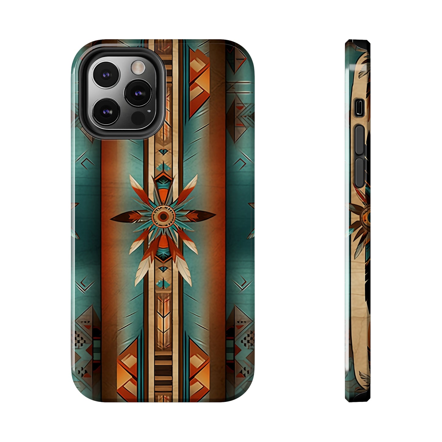 Beautiful Blue Native American Pattern Design Tough Phone Case compatible with a large variety of iPhone models, Gift, Phone Case