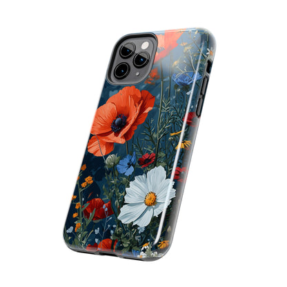 Wildflowers Vibrant Tones Digital print Design Tough Phone Case compatible with a large variety of iPhone models, Gift, Phone Case