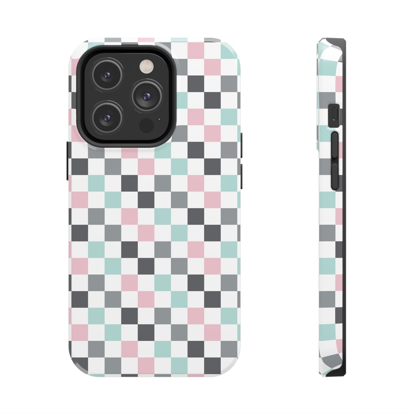 Multicolor Checkerboard print design Tough Phone Case compatible with a large variety of iphone models