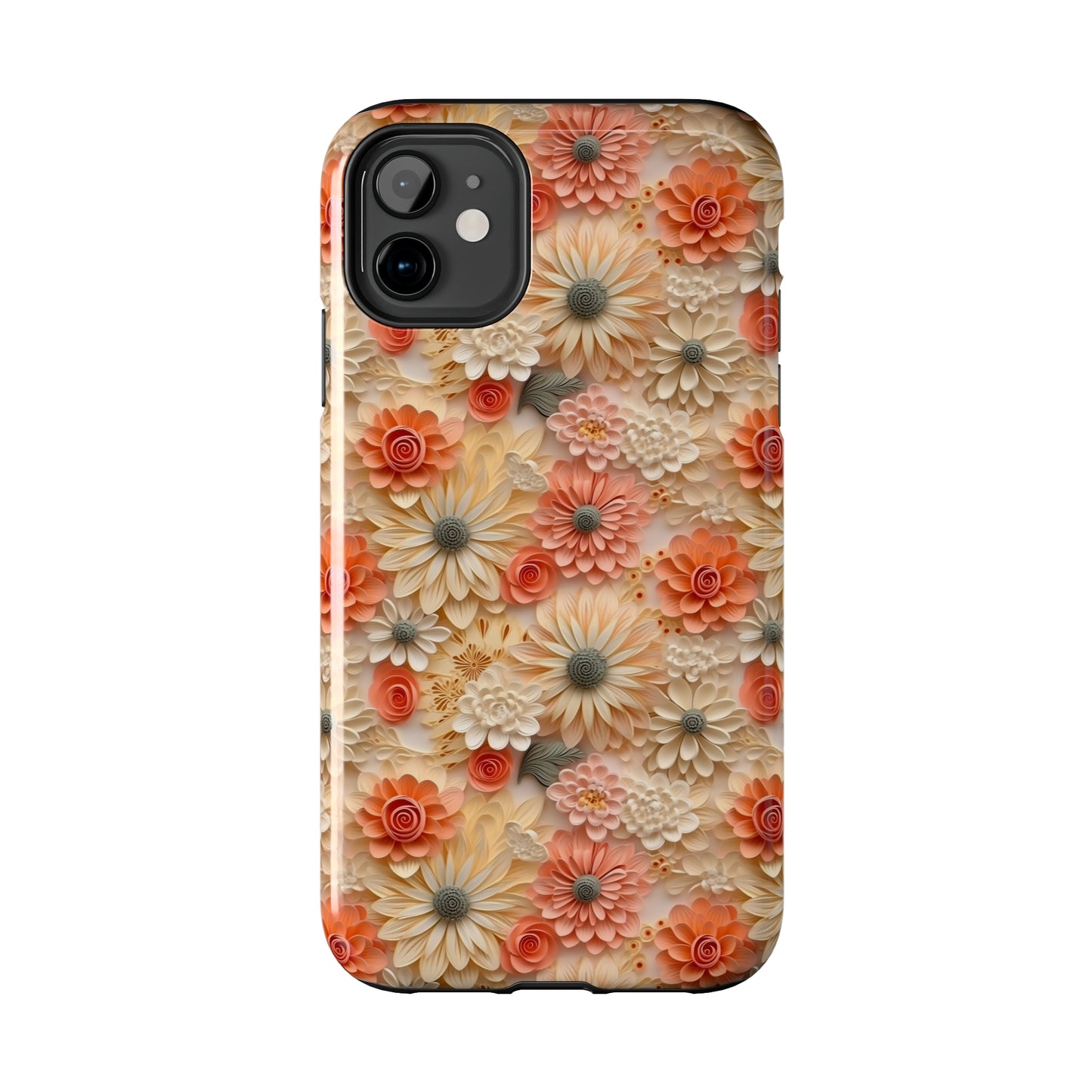 3D Wildflower Floral Pattern print design Phone Case- Lightweight, Impact Resistant Cover for iPhone 6, 6s, 12, 13, 14, 15