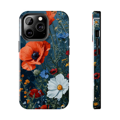 Wildflowers Vibrant Tones Digital print Design Tough Phone Case compatible with a large variety of iPhone models, Gift, Phone Case