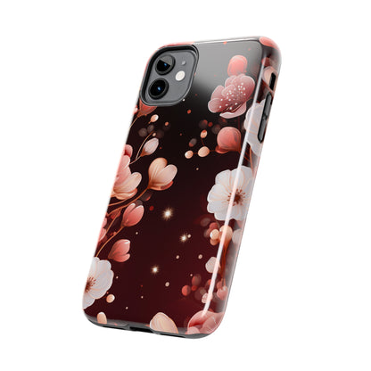 Pretty Pink Flowers Pattern Design Tough Phone Case compatible with a large variety of iPhone models, Gift, Phone Case