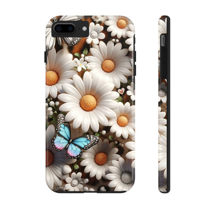 Butterflies, Leopard Print & Daisies Digital print Design Tough Phone Case compatible with a large variety of iPhone models,Gift, Phone Case