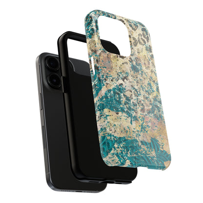 Western Turquoise and Cheetah Design Tough Phone Case compatible with a large variety of phone models, Gift, Phone Case