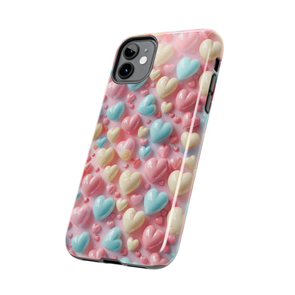 Valentine's Candy Hearts Pattern Design Tough Phone Case compatible with a large variety of iPhone models, Gift, Phone Case