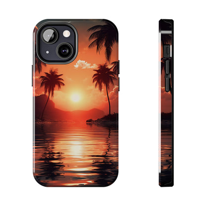 Sunset Beach Design iPhone Case, Beautiful Beach Scene, Artsy Surf Design, Protective Phone Cover compatible with a large variety of iPhone models, Phone Case, Gift