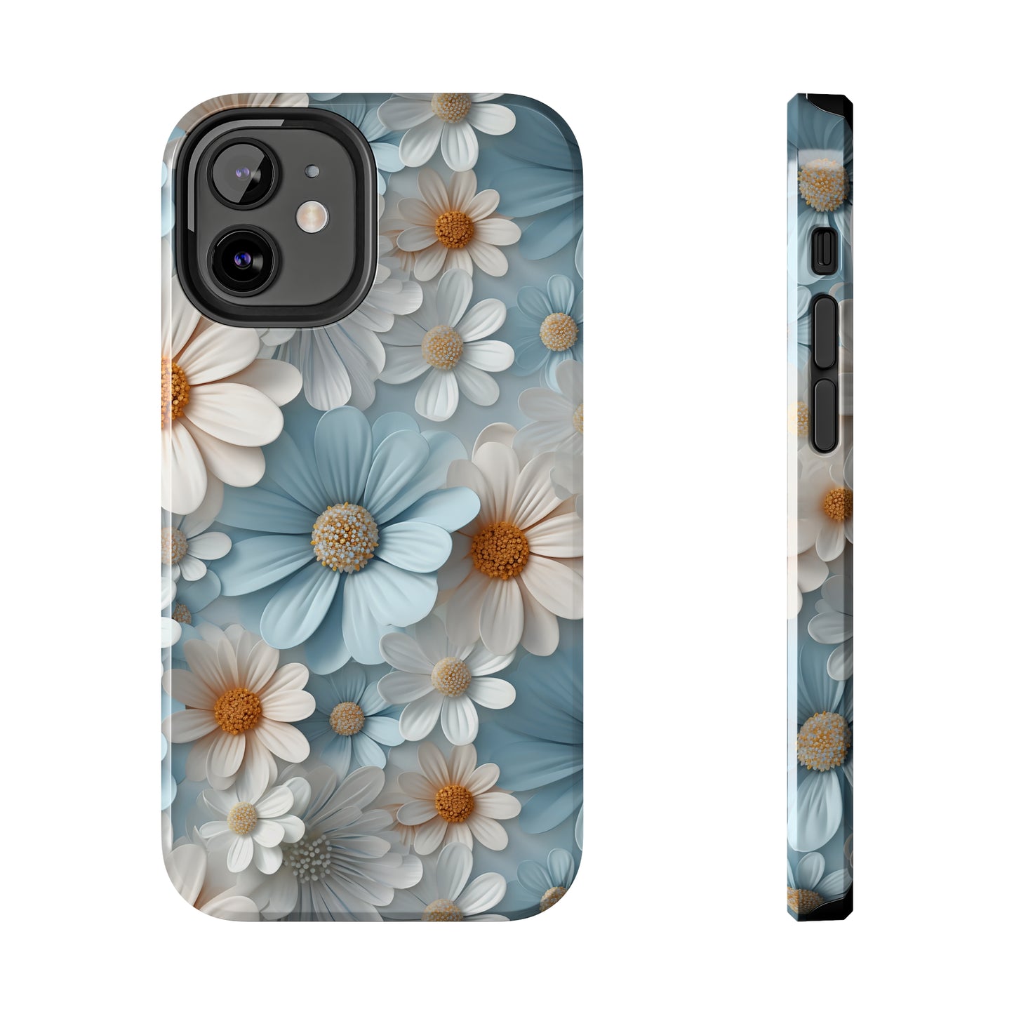 3D Daisy Digital print Design Tough Phone Case compatible with a large variety of iPhone models, Gift, Phone Case