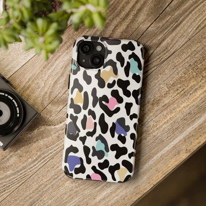 Rainbow Leopard Print design Tough Phone Case compatible with a large variety of iPhone models, Birthday Gift, Phone Case