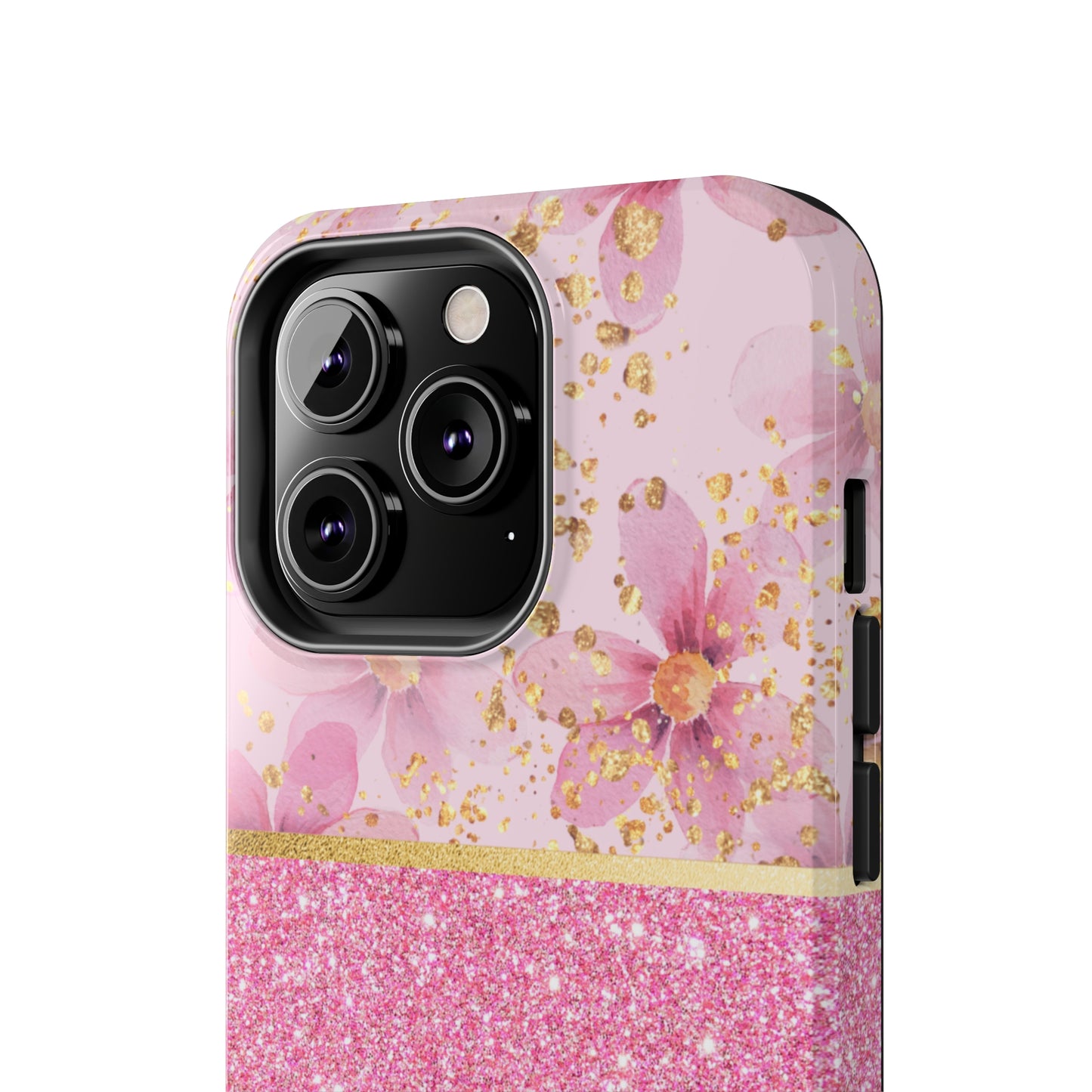 Pink Watercolor flowers and Polka Dot Design Phone Case- Lightweight, Impact Resistant Cover for iPhone 6, 6s, 12, 13, 14, 15