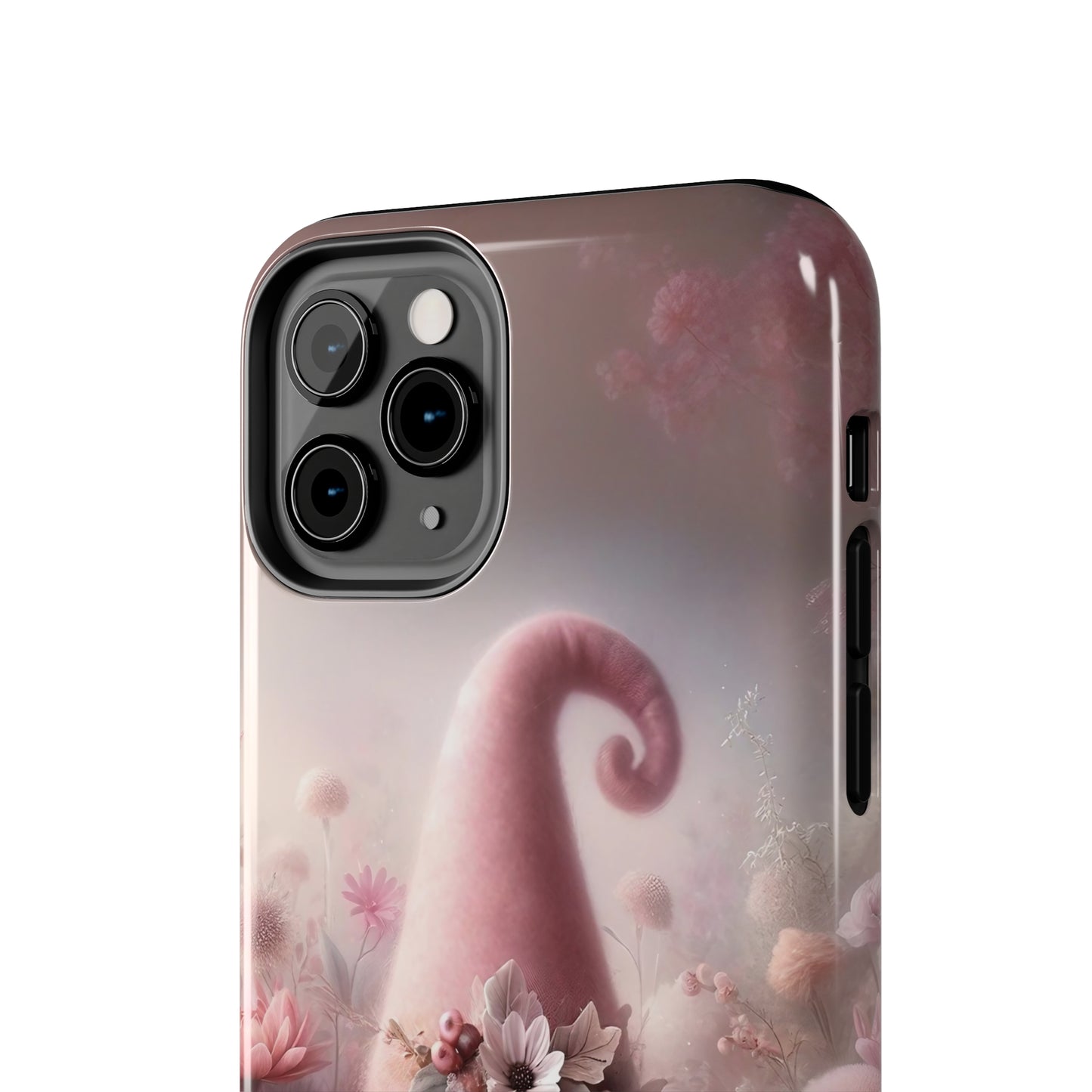 Pink Floral Fantasy Gnome Design Phone Case- Lightweight, Impact Resistant Cover for iPhone 6, 6s, 12, 13, 14, 15