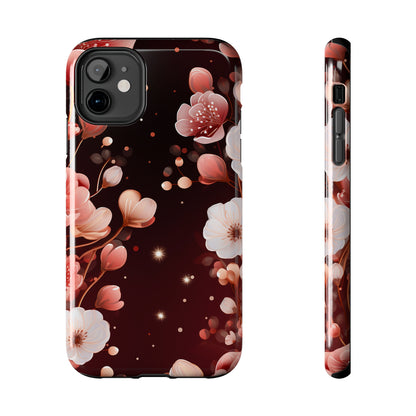 Pretty Pink Flowers Pattern Design Tough Phone Case compatible with a large variety of iPhone models, Gift, Phone Case