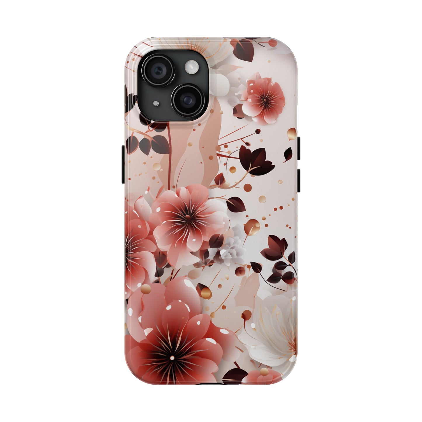 Pretty Pink & White Flowers Pattern Design Tough Phone Case compatible with a large variety of iPhone models, Gift, Phone Case