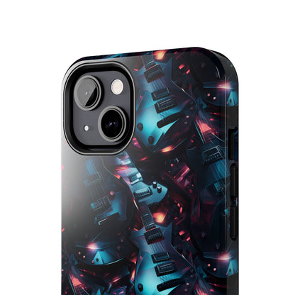 Guitar Pattern Design Tough Phone Case compatible with a large variety of iPhone models, Phone Case, Birthday Gift