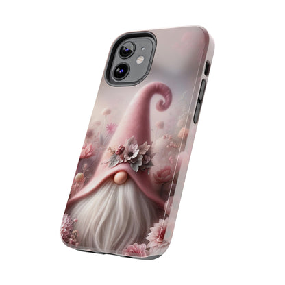 Pink Floral Fantasy Gnome Design Phone Case- Lightweight, Impact Resistant Cover for iPhone 6, 6s, 12, 13, 14, 15