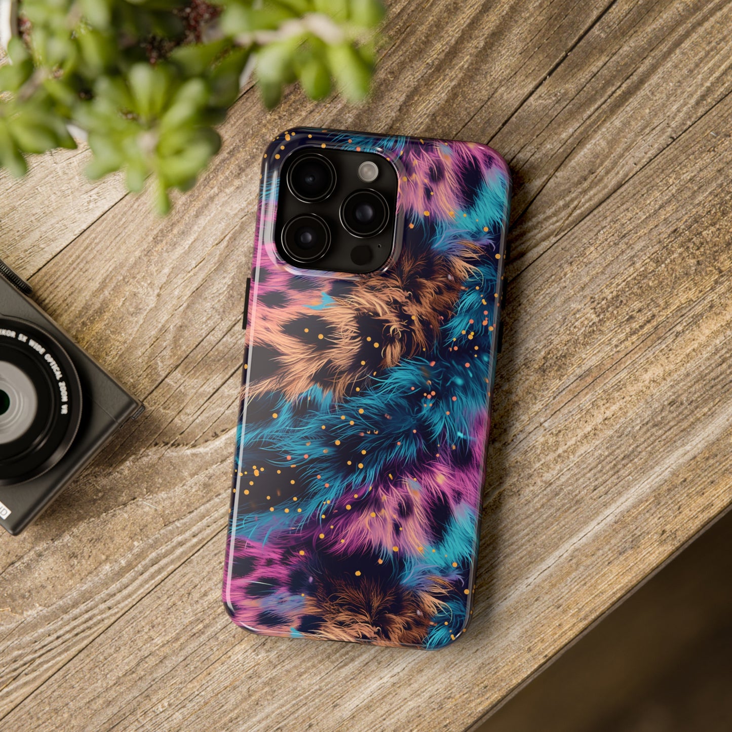 Multicolor unique leopard Pattern Design Tough Phone Case compatible with a large variety of iPhone models, Gift, Phone Case