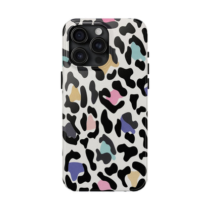 Rainbow Leopard Print design Tough Phone Case compatible with a large variety of iPhone models, Birthday Gift, Phone Case