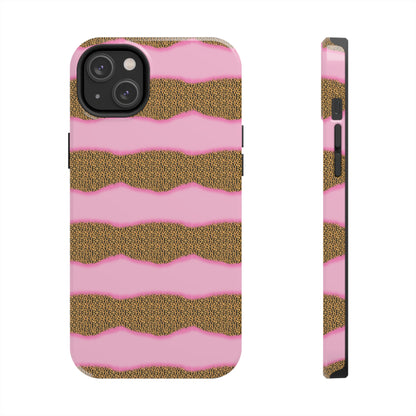 Girly Cheetah Wave Design Phone Case- Lightweight, Impact Resistant Cover for iPhone 6, 6s, 12, 13, 14, 15