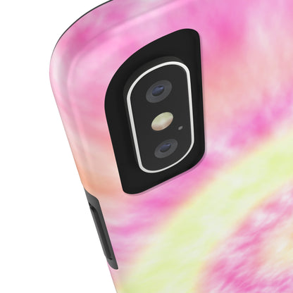 Pink and Yellow Tie Dye Design Phone Case- Lightweight, Impact Resistant Cover for iPhone 6, 6s, 12, 13, 14, 15