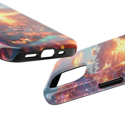 Abstract Sunrise Crystal Design Tough Phone Case