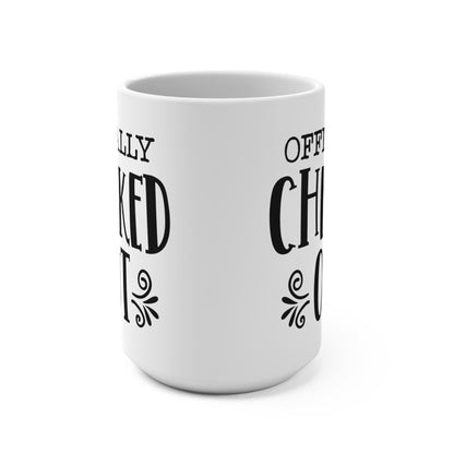 Officially Checked Out Funny Retirement Mug, Black and White Coffee Cup, Humorous Office Farewell Gift Idea