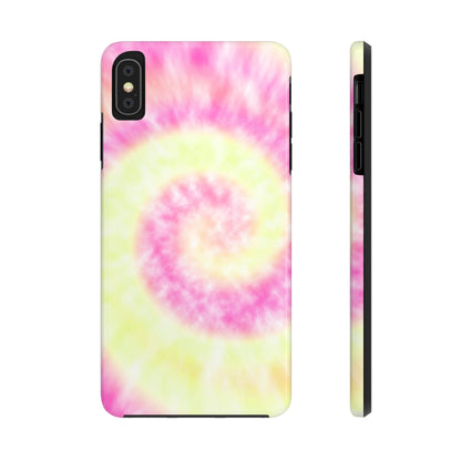 Pink and Yellow Tie Dye Design Phone Case- Lightweight, Impact Resistant Cover for iPhone 6, 6s, 12, 13, 14, 15