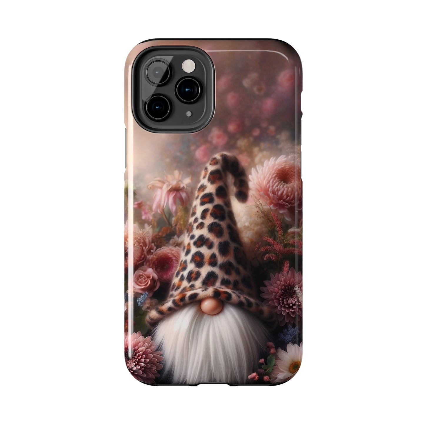 Leopard Print Fantasy Gnome Design Phone Case- Lightweight, Impact Resistant Cover for iPhone 6, 6s, 12, 13, 14, 15