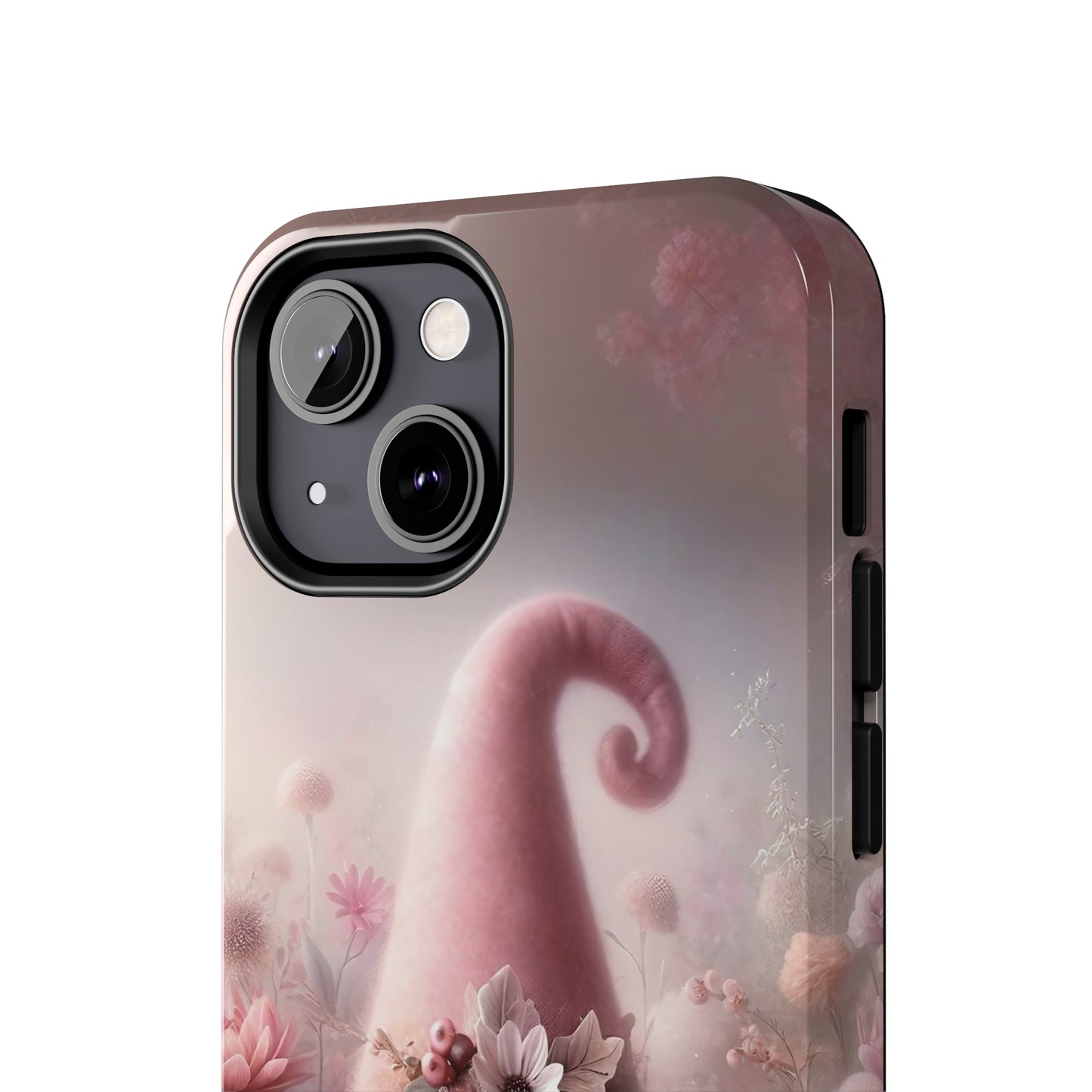 Pink Floral Fantasy Gnome Design Phone Case- Lightweight, Impact Resistant Cover for iPhone 6, 6s, 12, 13, 14, 15