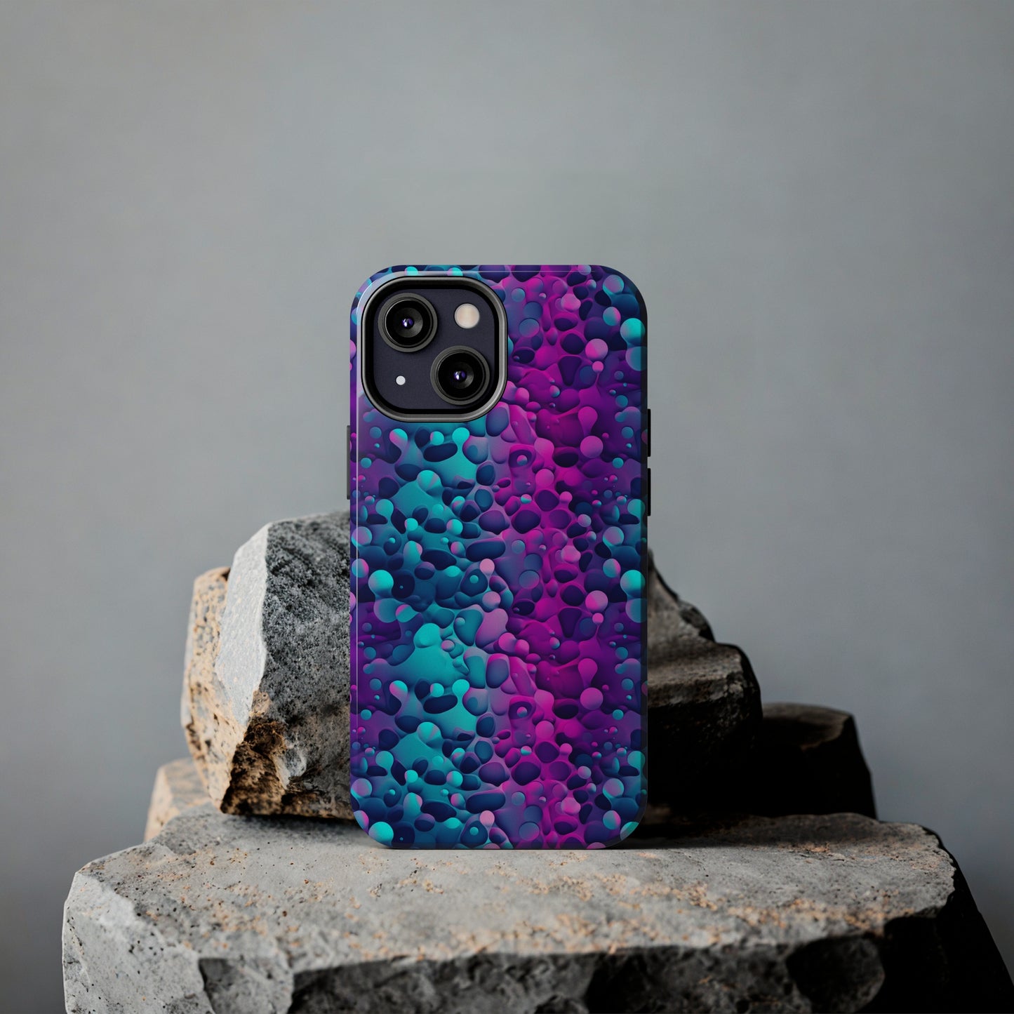 3D Bubble Print Pattern Design Tough Phone Case compatible with a large variety of iPhone models, Phone Case, Gift