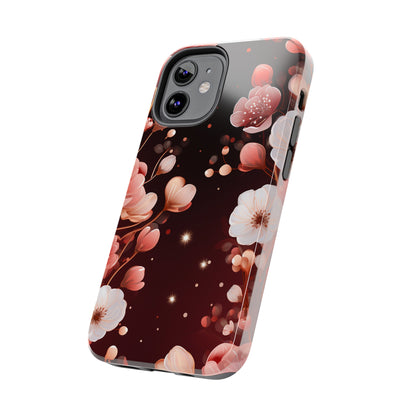 Pretty Pink Flowers Pattern Design Tough Phone Case compatible with a large variety of iPhone models, Gift, Phone Case