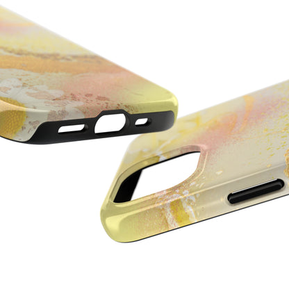 Yellow and Rose Gold Marble design Tough Phone Case compatible with a large variety of iPhone models, Gift, Phone