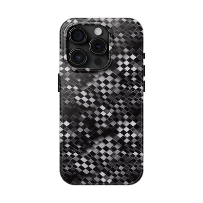 3D Checkerboard Print Pattern Design Tough Phone Case compatible with a large variety of iPhone models, Phone Case, Gift