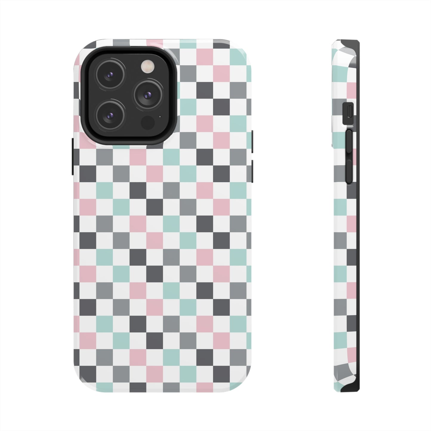 Multicolor Checkerboard print design Tough Phone Case compatible with a large variety of iphone models