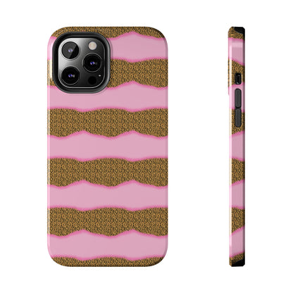 Girly Cheetah Wave Design Phone Case- Lightweight, Impact Resistant Cover for iPhone 6, 6s, 12, 13, 14, 15