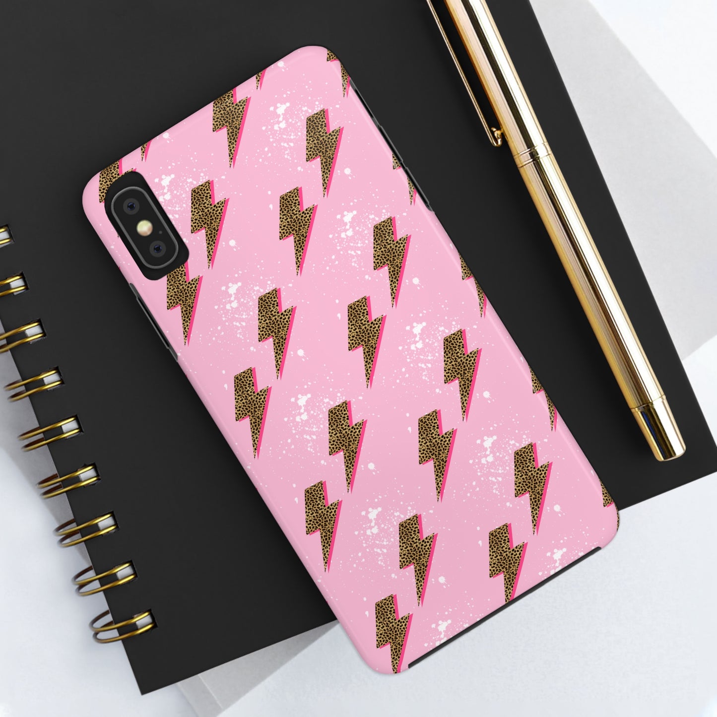 Cheetah Print Lightning Bolts Design Phone Case- Lightweight, Impact Resistant Cover for iPhone 6, 6s, 12, 13, 14, 15