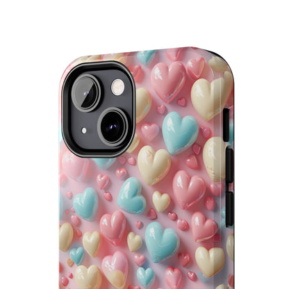 Valentine's Candy Hearts Pattern Design Tough Phone Case compatible with a large variety of iPhone models, Gift, Phone Case