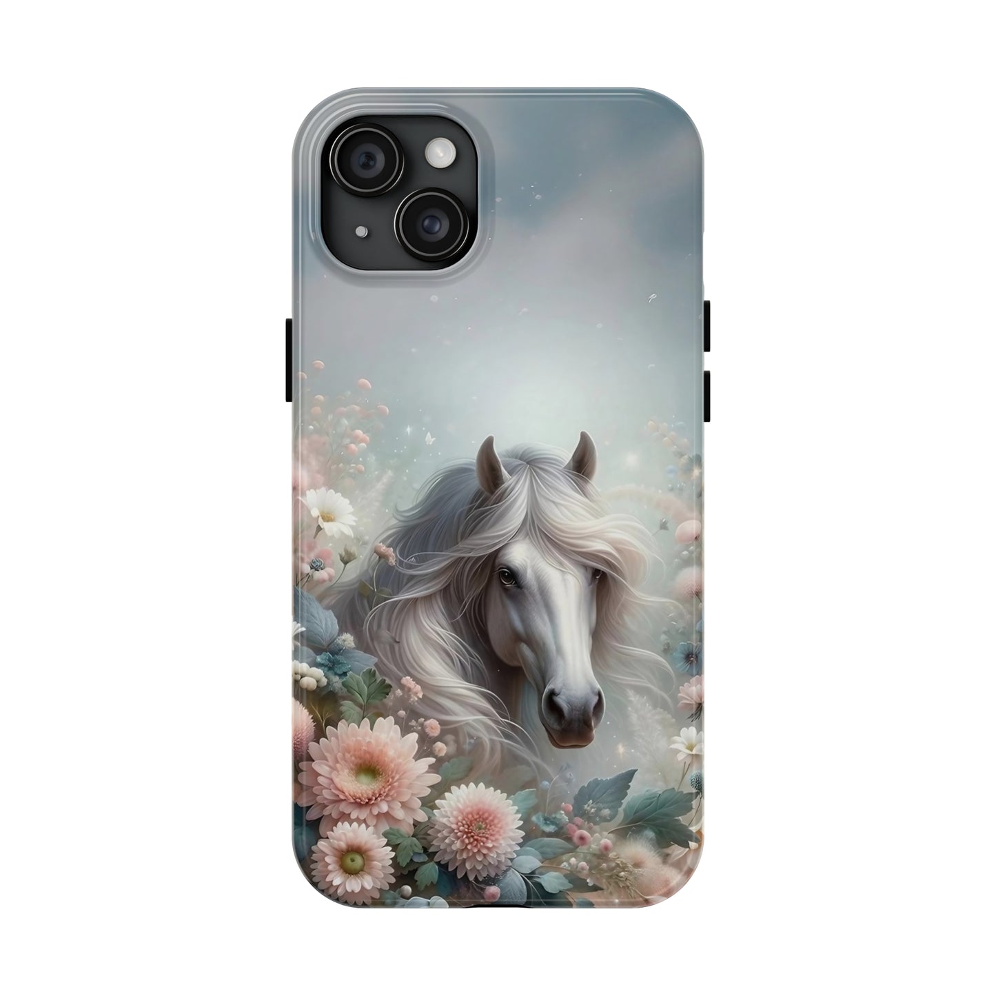 Beautiful Horse and Floral print Design Tough Phone Case compatible with a large variety of iPhone models, Gift, Phone Case