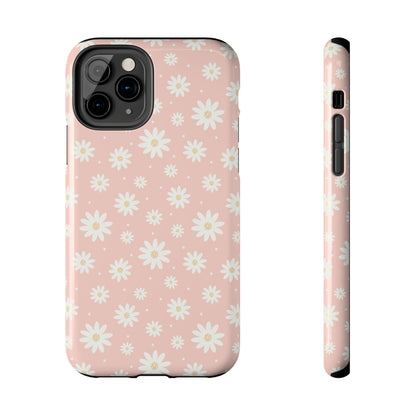 Cute Minimalist Flowers and Polka Dots Digital print Design Tough Phone Case compatible with a large variety of iPhone models, Gift, Phone Case