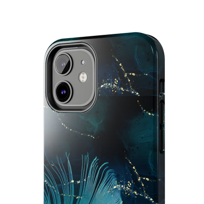 Dreamy Blue Feather design Tough Phone Case compatible with a large variety of iPhone models, Gift, Phone