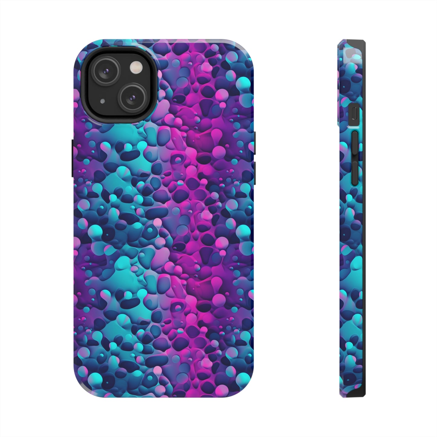 3D Bubble Print Pattern Design Tough Phone Case compatible with a large variety of iPhone models, Phone Case, Gift